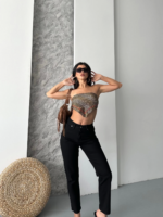 Mom fit enzim taş yı jeans pantolon siyah - Görsel 5