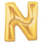 N Harfi Altın Sarısı Dev Folyo Balon - 40 inç