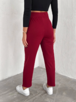 örme krep pantolon çift düğmeli - Görsel 7