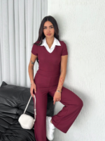 Ottoman kumaş beyaz gömlek yaka takım s4142 - Görsel 7