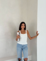 Ottoman toka askılı bluz beyaz s4194 - Görsel 2