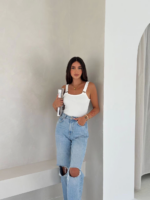 Ottoman toka askılı bluz beyaz s4194 - Görsel 3