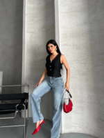 zzo straight kar yı jeans pantolon mavi - Görsel 4
