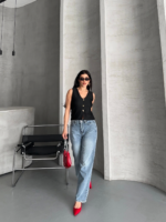 zzo straight kar yı jeans pantolon mavi - Görsel 2