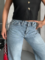 zzo straight kar yı jeans pantolon mavi - Görsel 3