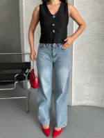 zzo straight kar yı jeans pantolon mavi - Görsel 6