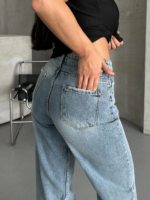 zzo straight kar yı jeans pantolon mavi - Görsel 5