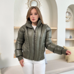 Puffer kısa mont haki st25534