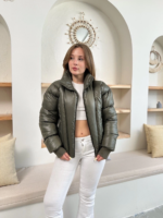 Puffer kısa mont haki st25534 - Görsel 5