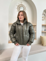 Puffer kısa mont haki st25534 - Görsel 4