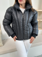 Puffer kısa mont siyah st25534 - Görsel 5
