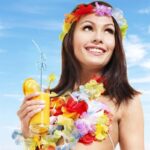 4 Parçalı Rengarenk Hawaii Kolye, Taç ve Bileklik Seti - Görsel 4