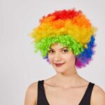 Rengarenk Gökkuşağı Kıvırcık Afro Bonus Peruk - Görsel 3
