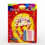12 Adetli Happy Birthday Yazılı Renkli Mum Seti