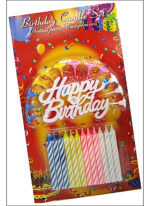 12 Adetli Happy Birthday Yazılı Renkli Mum Seti - Görsel 2
