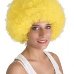 Sarı Kıvırcık Afro Bonus Peruk - 120 Gr Dolgun