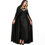 Siyah Kapüşonlu Uzun Halloween Pelerini - 120 cm