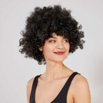 Siyah Kıvırcık Afro Bonus Parti Peruğu - 120 Gr - Görsel 2