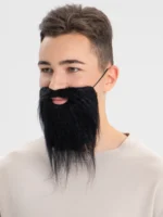 Siyah Peluş Takma Sakal ve Bıyık Seti - Görsel 2