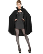 Siyah Yakalı Halloween Kostüm Pelerini - 90 cm - Görsel 2