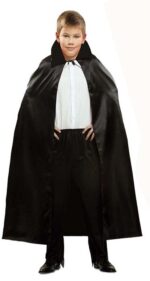 Siyah Yakalı Halloween Kostüm Pelerini - 90 cm - Görsel 3