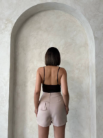 Vnlu fırfırlı şort bej s24683 - Görsel 3