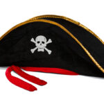 Yetişkin Boy Jack Sparrow Kadife Korsan Şapkası 50x20 cm