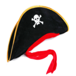 Yetişkin Boy Jack Sparrow Kadife Korsan Şapkası 50x20 cm - Görsel 2