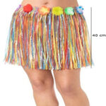 Gökkuşağı Püsküllü Hawaii Luau Etek - 40 cm