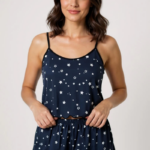 Yıldız Desenli  Şortlu Pijama