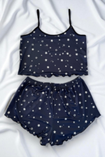 Yıldız Desenli  Şortlu Pijama - Görsel 2
