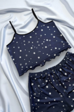 Yıldız Desenli  Şortlu Pijama - Görsel 3