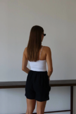 Müslin kumaş şort bağcıklı siyah pt - Görsel 2