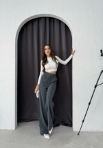 Cırtlı pantolon krep füme pt - Görsel 4