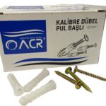 ACR 8 mm Kalibre Plastik Dübel - 100 Adet (Dönme Yapmaz)