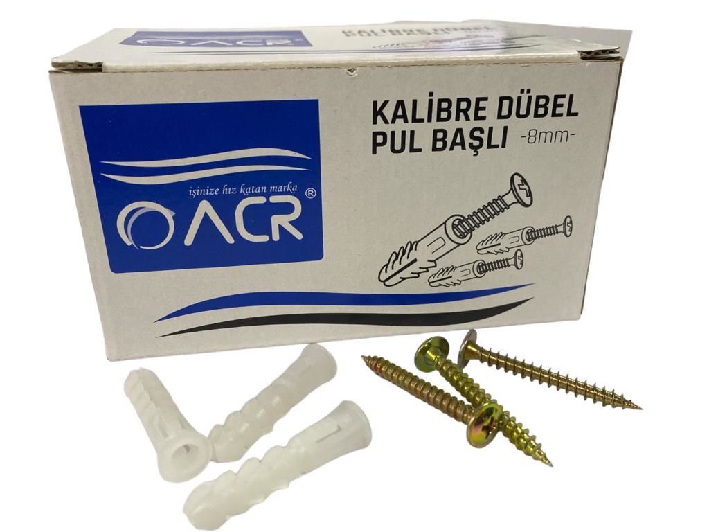 acr-8-mm-kalibre-dubel-100-adet-64902.jpg ACR 8 mm Kalibre Plastik Dübel - 100 Adet (Dönme Yapmaz) - Görsel 1