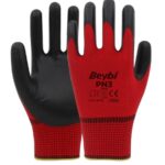 PN3 Kırmızı Nitril Kaplı İş Eldiveni - No: 9 (15G Polyester)