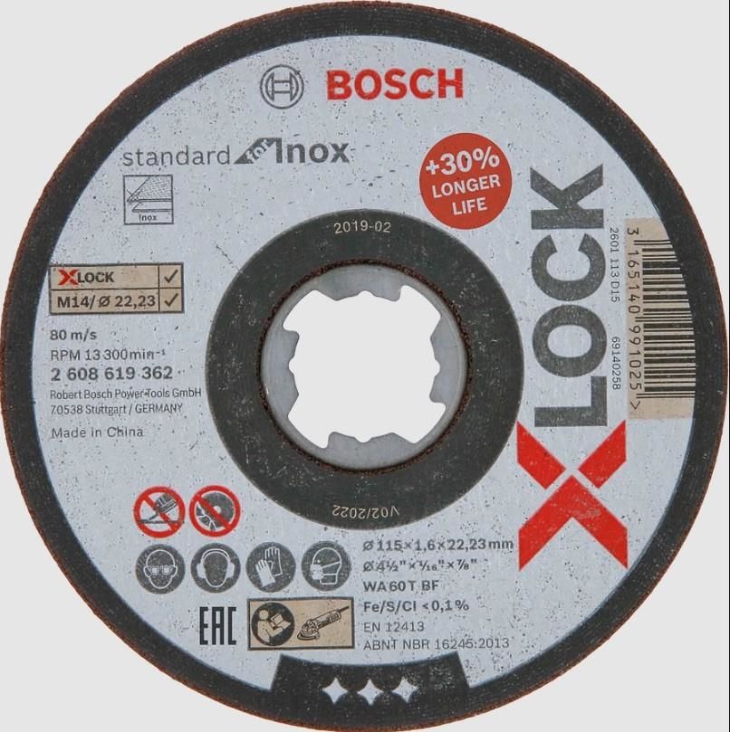 bosch-xlock-inox-kesici-115x1x22-23-mm-65492.jpg X-LK Inox Kesici Disk 115x1 mm - Paslanmaz Çelik Kesme Taşı - Görsel 1