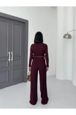Bubble alt üst takım bordo pt510446 - Görsel 3