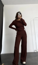 Bubble alt üst takım kahve pt510446 - Görsel 4