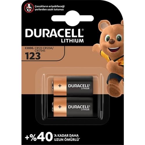 duracell-123a-3-volt-lityum-pil-2-adet-62812.jpg 123A 3 Volt Lityum Pil 2'li Paket - 10 Yıl Raf Ömürlü - Görsel 1
