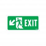 Exit (Çıkış) Sol-Aşağı Yönlendirme Levhası 17.5x25 cm
