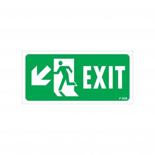 exit-sol-asagi-uyari-levhasi-17-5x25-kod-958-54671.jpg Exit (Çıkış) Sol-Aşağı Yönlendirme Levhası 17.5x25 cm - Görsel 1