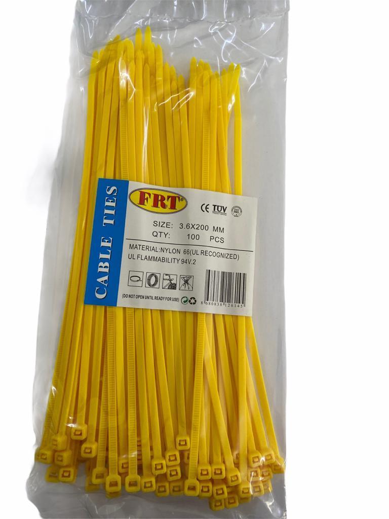 frt-sari-3-6x200-kablo-bagi-55582.jpg FRT Sarı Kablo Bağı 3.6x200 mm - Güçlendirilmiş Kelepçe - Görsel 1