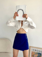 Gabardin fermuarlı şort etek - Görsel 2