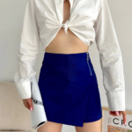 Gabardin fermuarlı şort etek