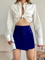 Gabardin fermuarlı şort etek