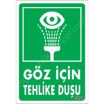 Göz Duşu Acil Müdahale Yönlendirme Levhası 17.5x25 cm