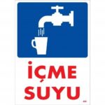 İçme Suyu Yönlendirme Uyarı Levhası 25x35 cm - PVC