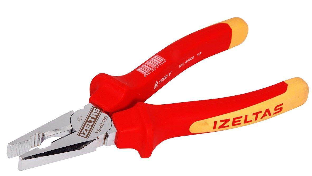 izeltas-180-mm-izoleli-kombine-pense-52658.jpg İzeltaş 180 mm 1000V İzoleli Kombine Pense - VDE - Görsel 1